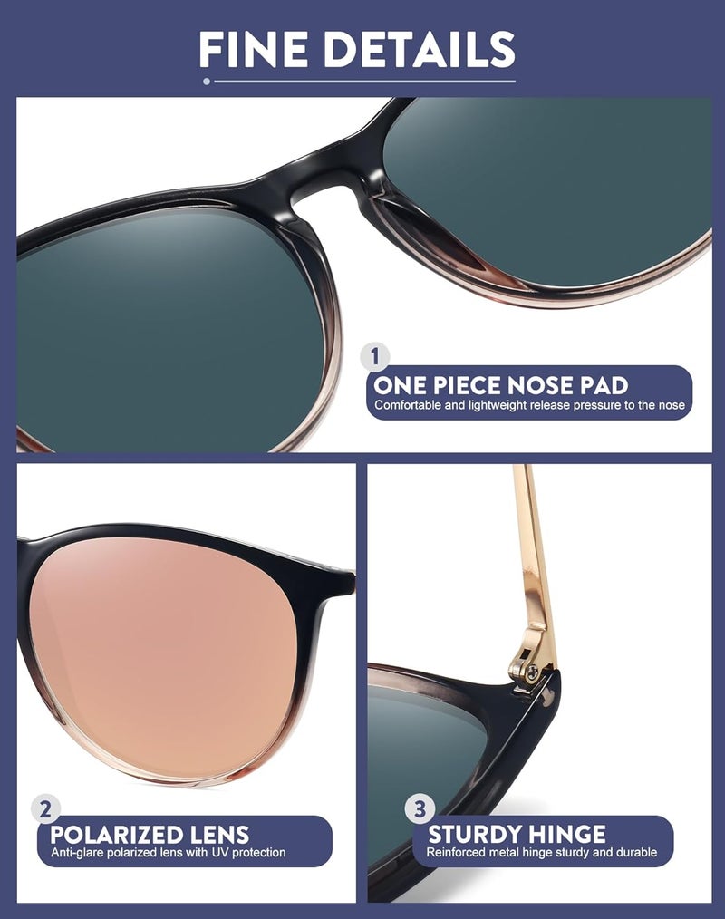 WOWSUN Retro sunglasses womens 2024 trendy round classic glasses - Image 4